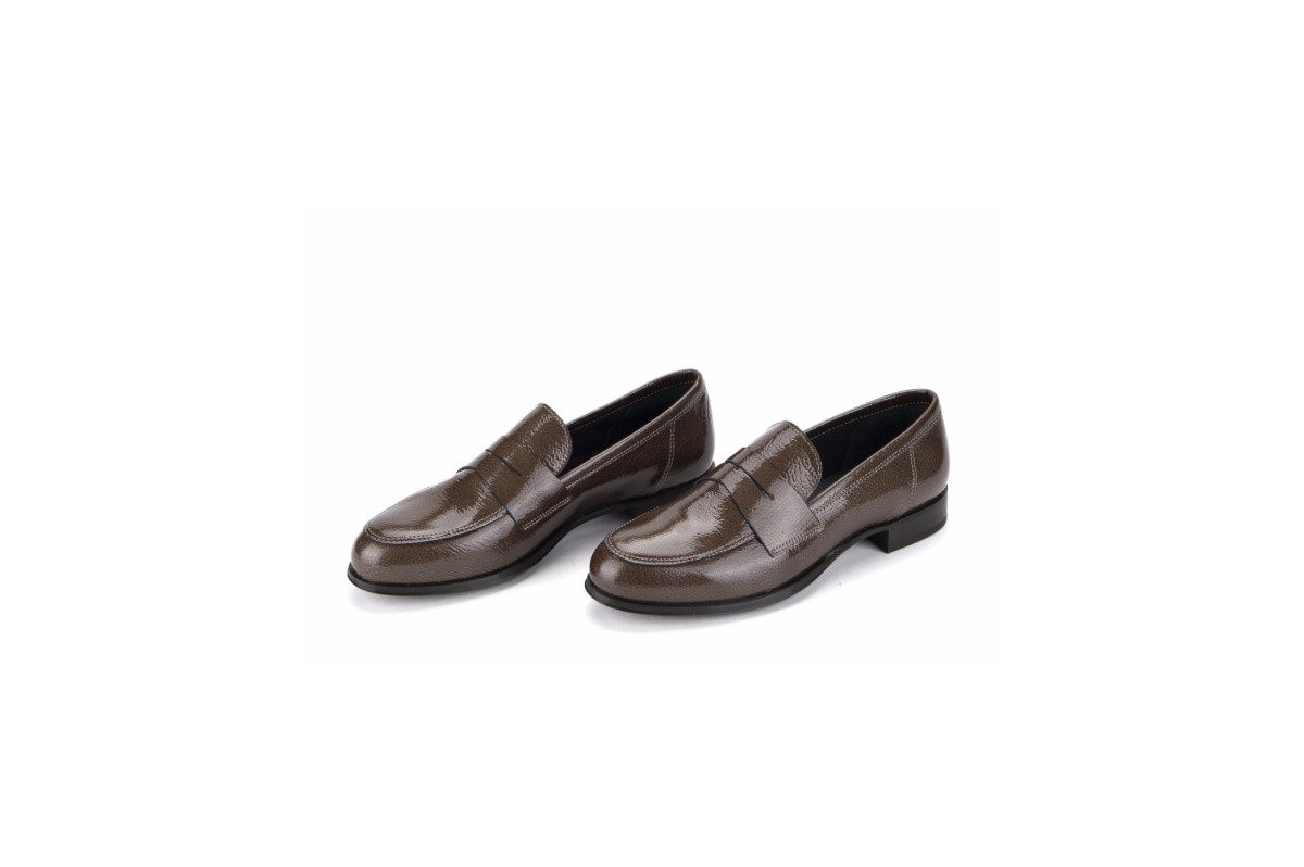 Mocassins en cuir verni - Marron - Lince