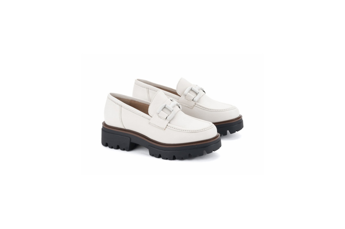 Mocassins plateforme en cuir - Blanc - Lince