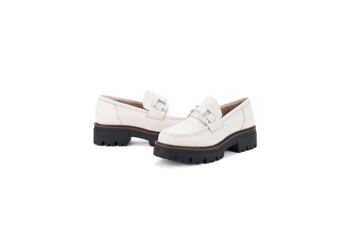 Mocassins plateforme en cuir - Blanc - Lince