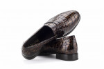 Mocassins en cuir effet croco - Marron - Lince