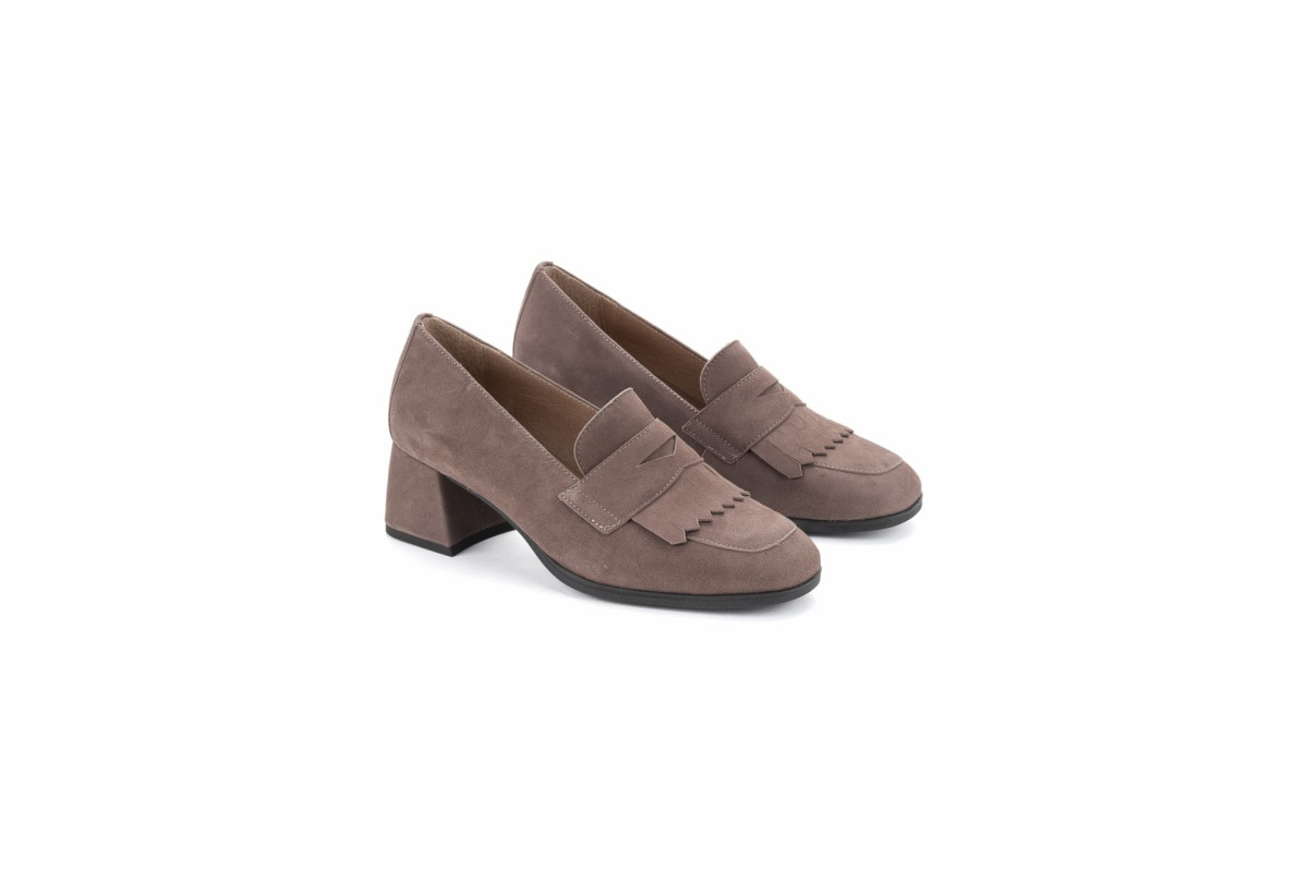 Mocassins en daim et franges - Taupe - Lince