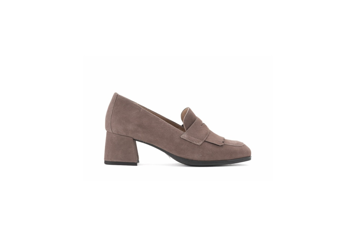 Mocassins en daim et franges - Taupe - Lince