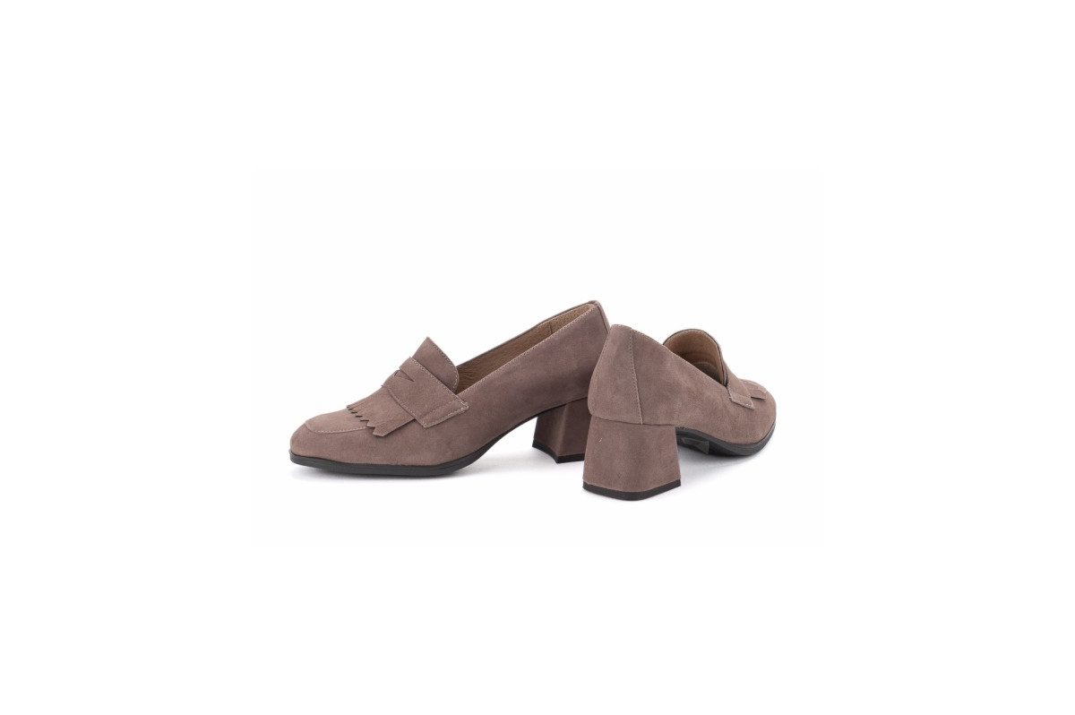 Mocassins en daim et franges - Taupe - Lince