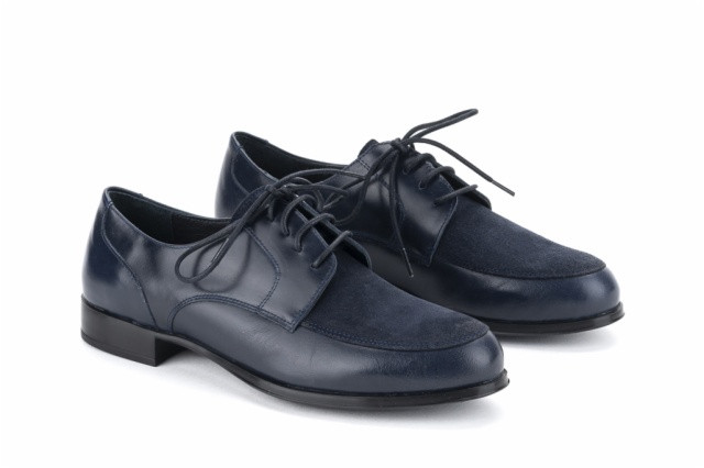 Derbies femme en cuir - Bleu Marine - Lince