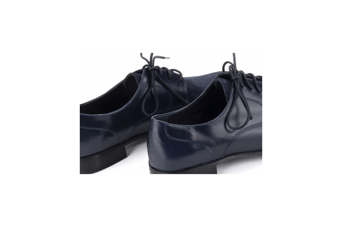 Derbies femme en cuir - Bleu Marine - Lince