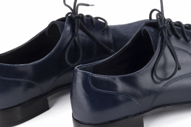 Derbies femme en cuir - Bleu Marine - Lince