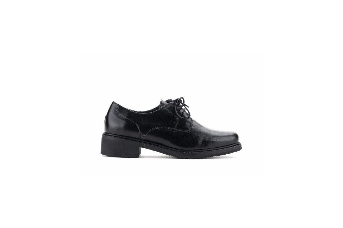 Derbies femme en cuir - Noir - Lince