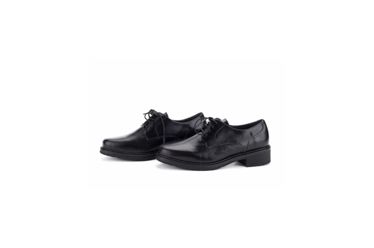 Derbies femme en cuir - Noir - Lince