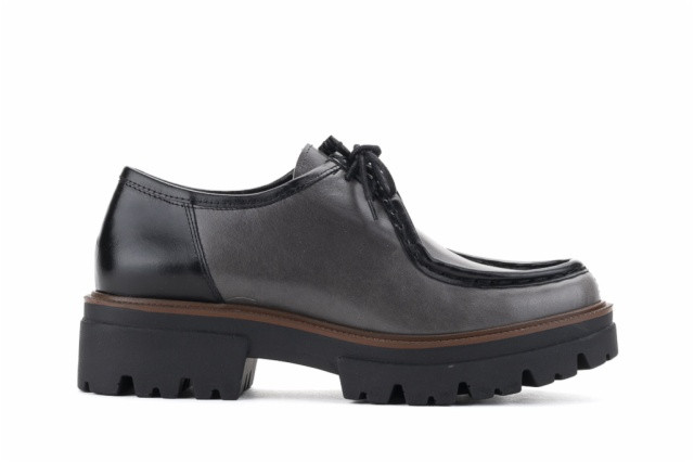 Derbies femme en cuir à plateforme - Gris - Lince