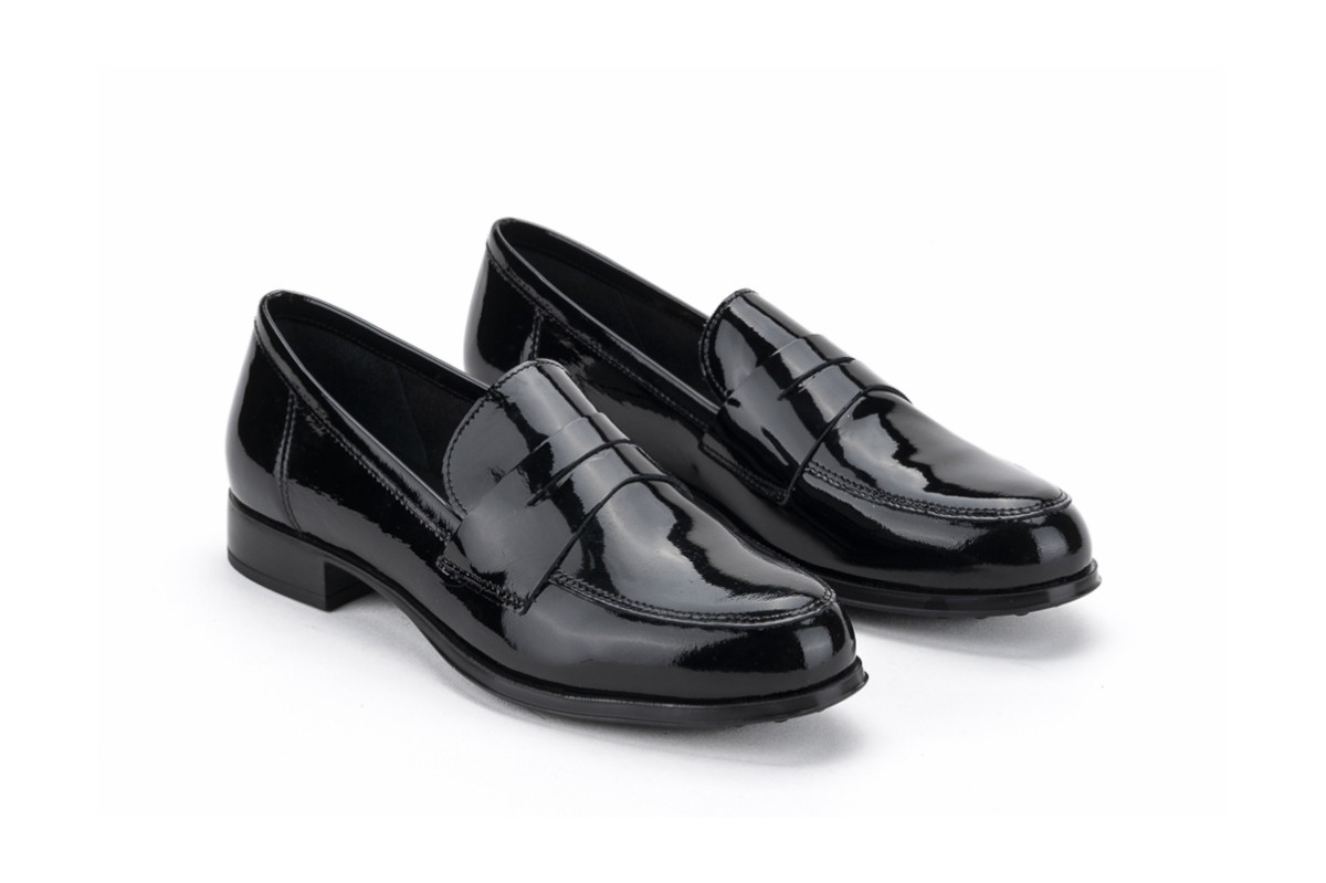 Mocassins en cuir verni - Noir - Lince