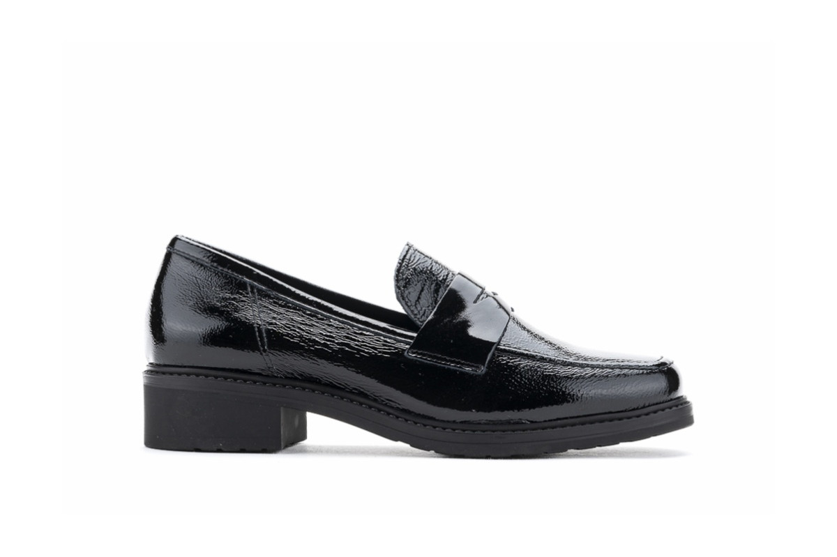 Mocassins en cuir verni - Noir - Lince