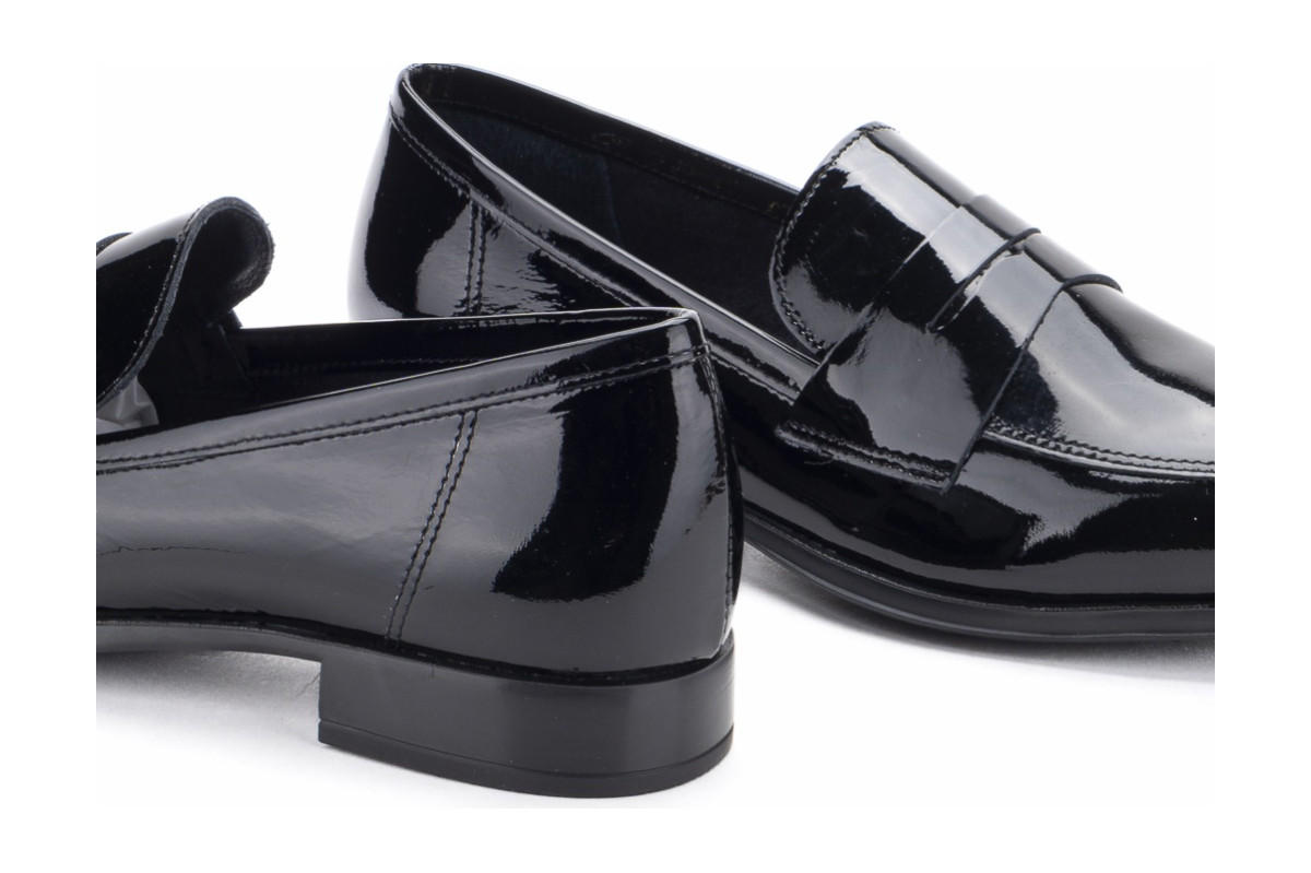 Mocassins en cuir verni - Noir - Lince