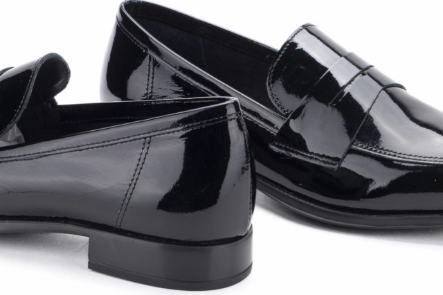 Mocassins en cuir verni - Noir - Lince