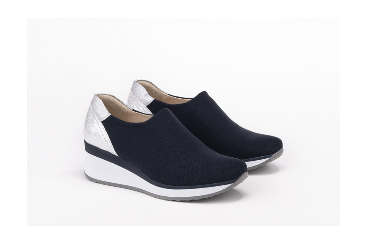 Baskets confortables en lycra élastique - Bleu Marine - Lince