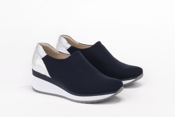 Baskets confortables en lycra élastique - Bleu Marine - Lince