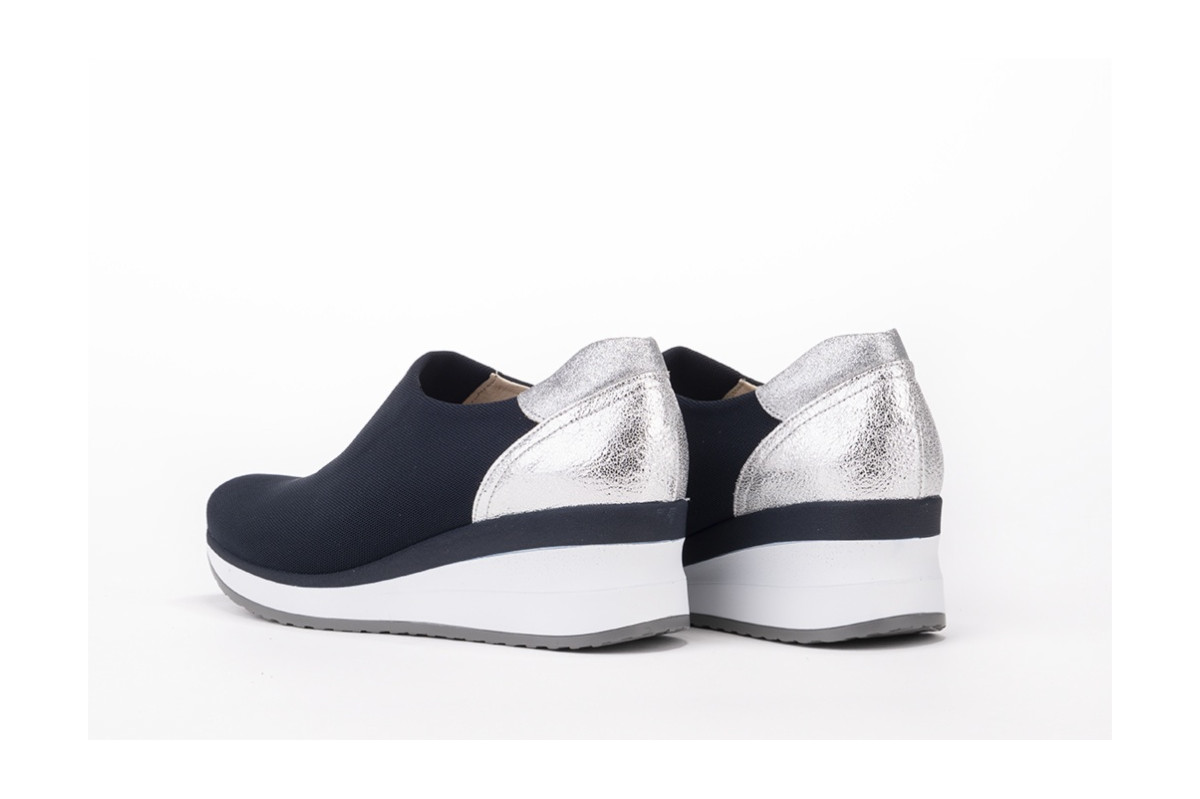 Baskets confortables en lycra élastique - Bleu Marine - Lince