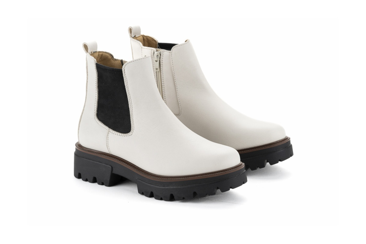 Bottines chelsea en cuir - Blanc - Lince