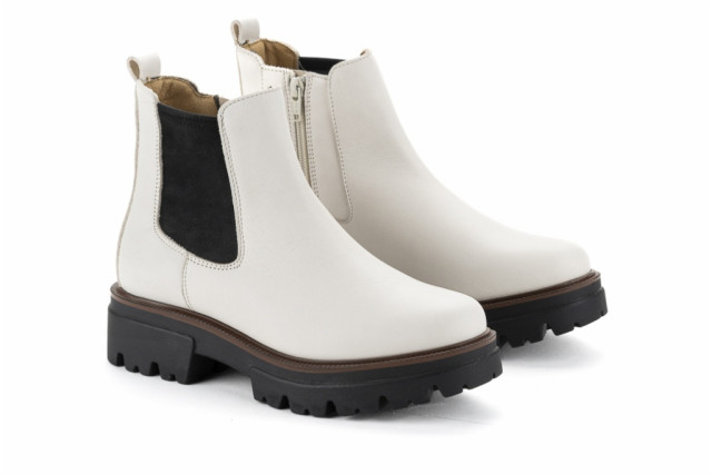 Bottines chelsea en cuir - Blanc - Lince