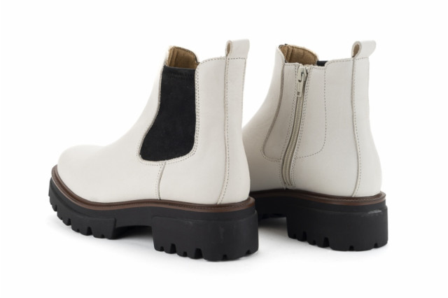 Bottines chelsea en cuir - Blanc - Lince