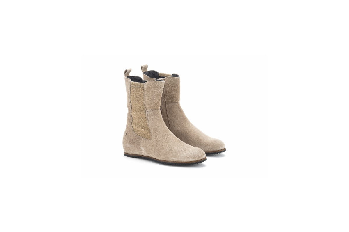 Bottines chelsea plates en daim - Beige - Lince