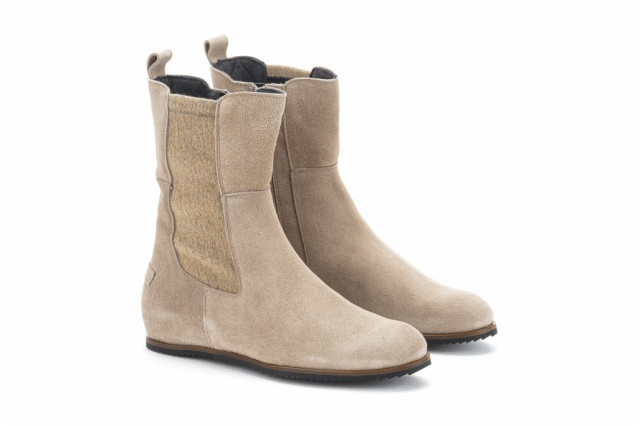 Bottines chelsea plates en daim - Beige - Lince