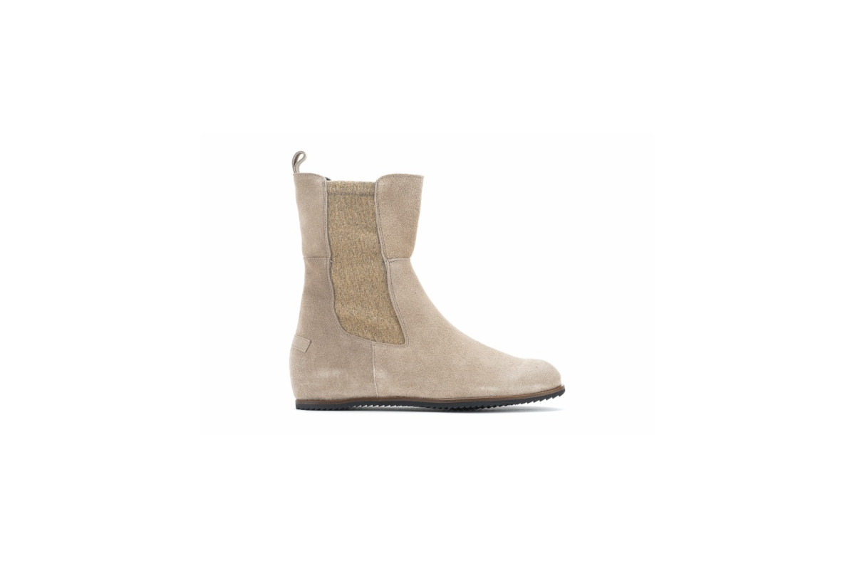 Bottines chelsea plates en daim - Beige - Lince