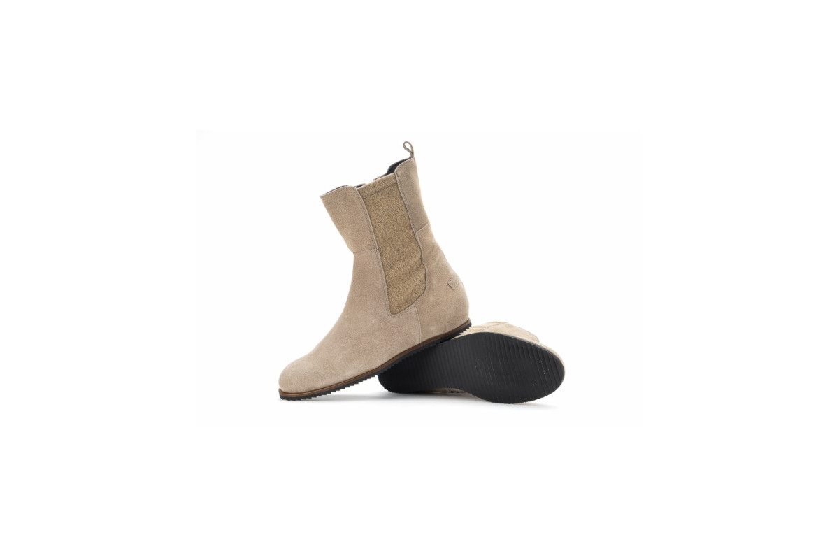 Bottines chelsea plates en daim - Beige - Lince