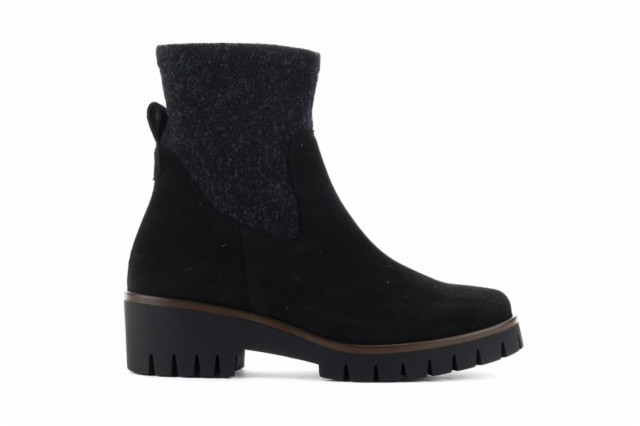 Bottines en daim à élastique - Noir - Lince