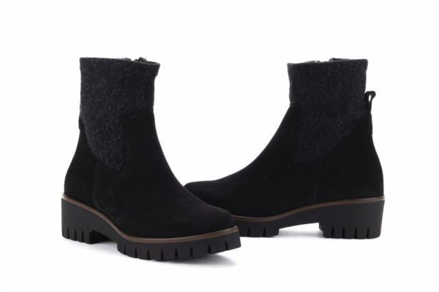 Bottines en daim à élastique - Noir - Lince