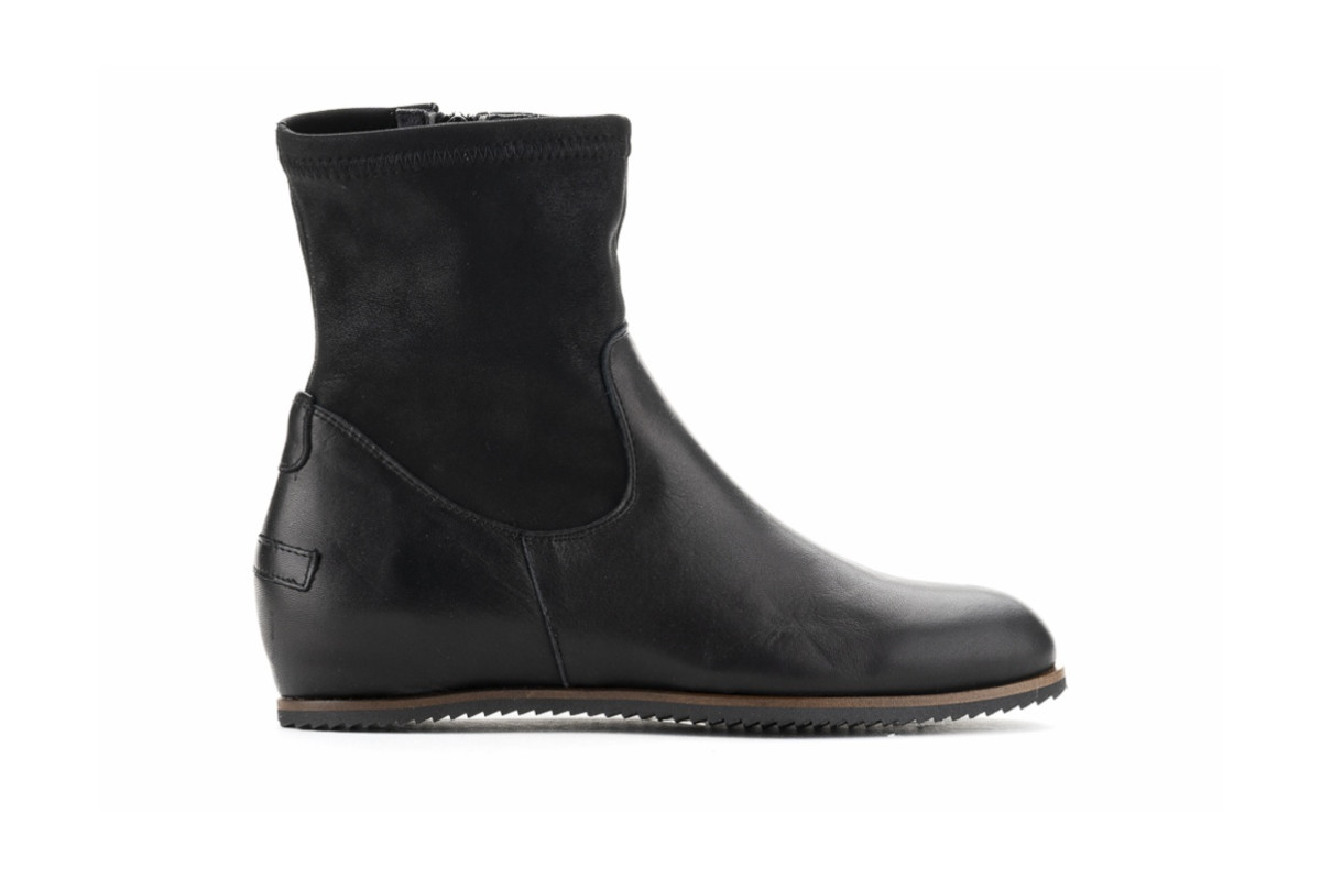 Bottines plates en cuir - Noir - Lince