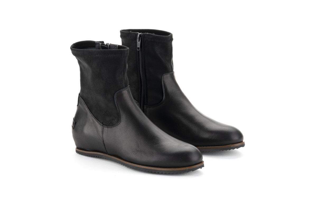 Bottines plates en cuir - Noir - Lince