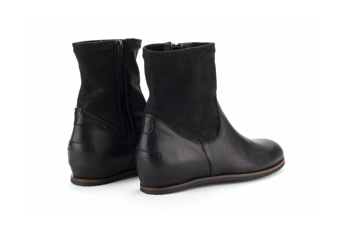 Bottines plates en cuir - Noir - Lince