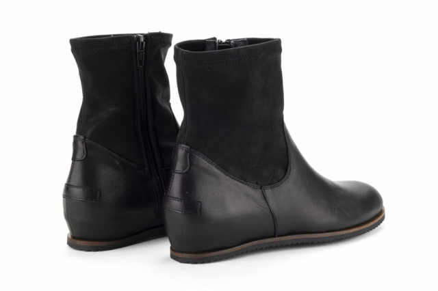 Bottines plates en cuir - Noir - Lince