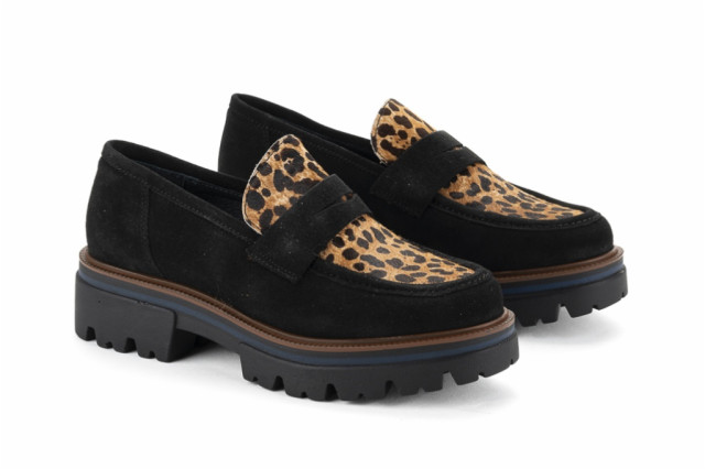 Mocassins plateforme en daim - Noir - Lince