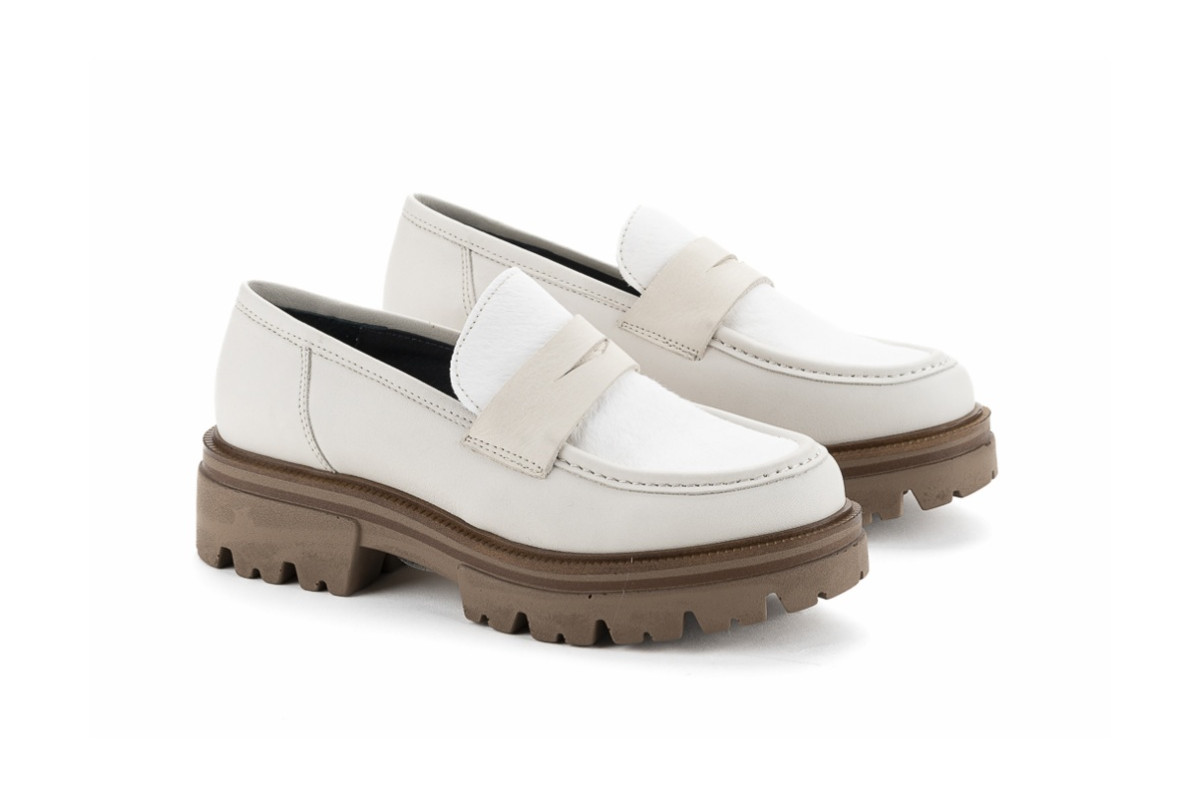 Mocassins plateforme en cuir - Blanc - Lince