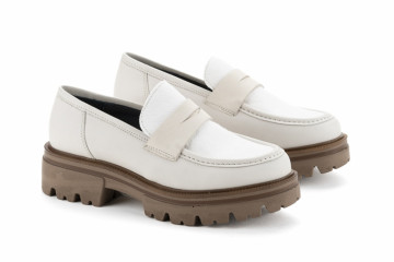 Mocassins plateforme en cuir - Blanc - Lince