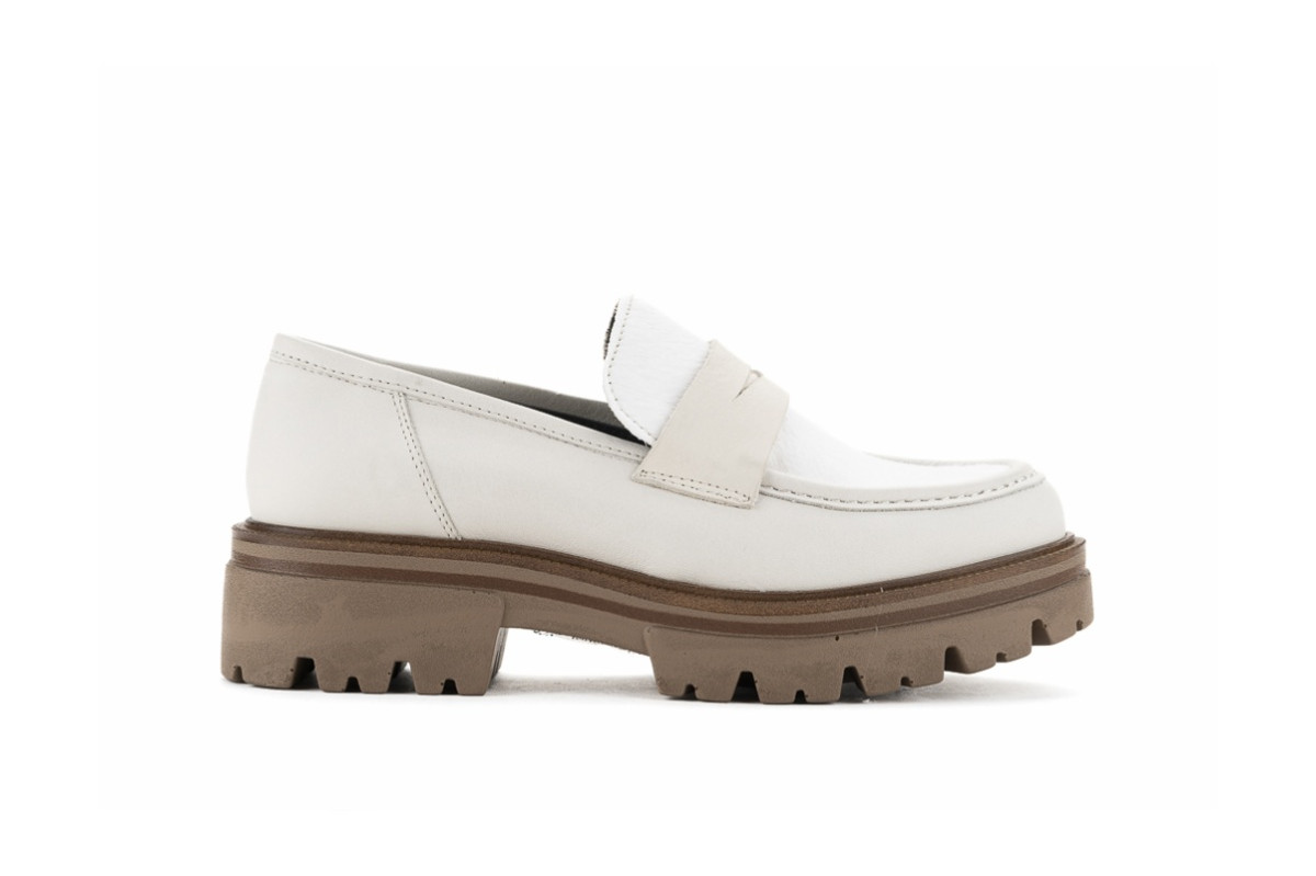 Mocassins plateforme en cuir - Blanc - Lince