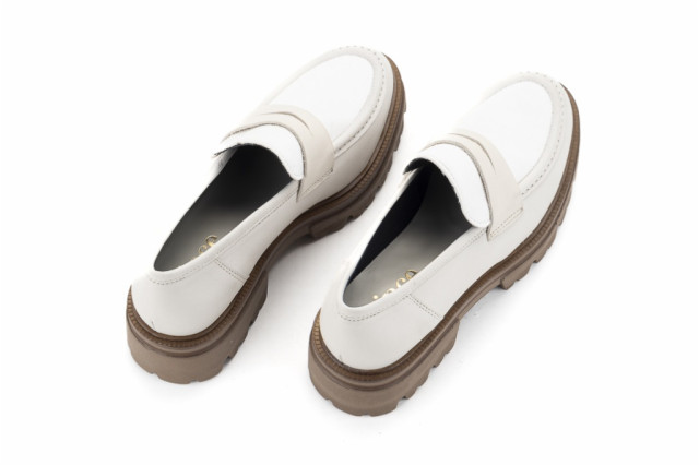 Mocassins plateforme en cuir - Blanc - Lince