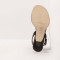 Sandales en cuir à petit talon entonnoir - Noir - Neosens