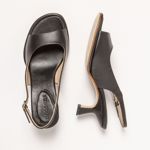 Sandales à talon aiguille en cuir - Noir - Neosens
