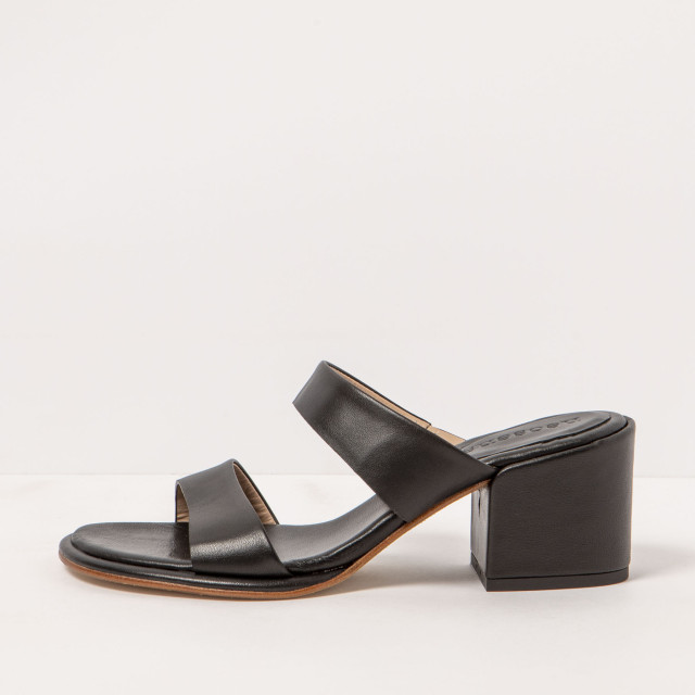 Mules à talon bottier en cuir - Noir - Neosens