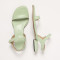 Sandales plates à lanières en cuir - Vert - Neosens