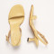 Sandales en cuir à petit talon entonnoir - Jaune - Neosens