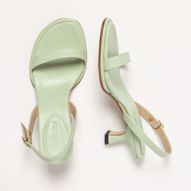 Sandales en cuir à petit talon entonnoir - Vert - Neosens