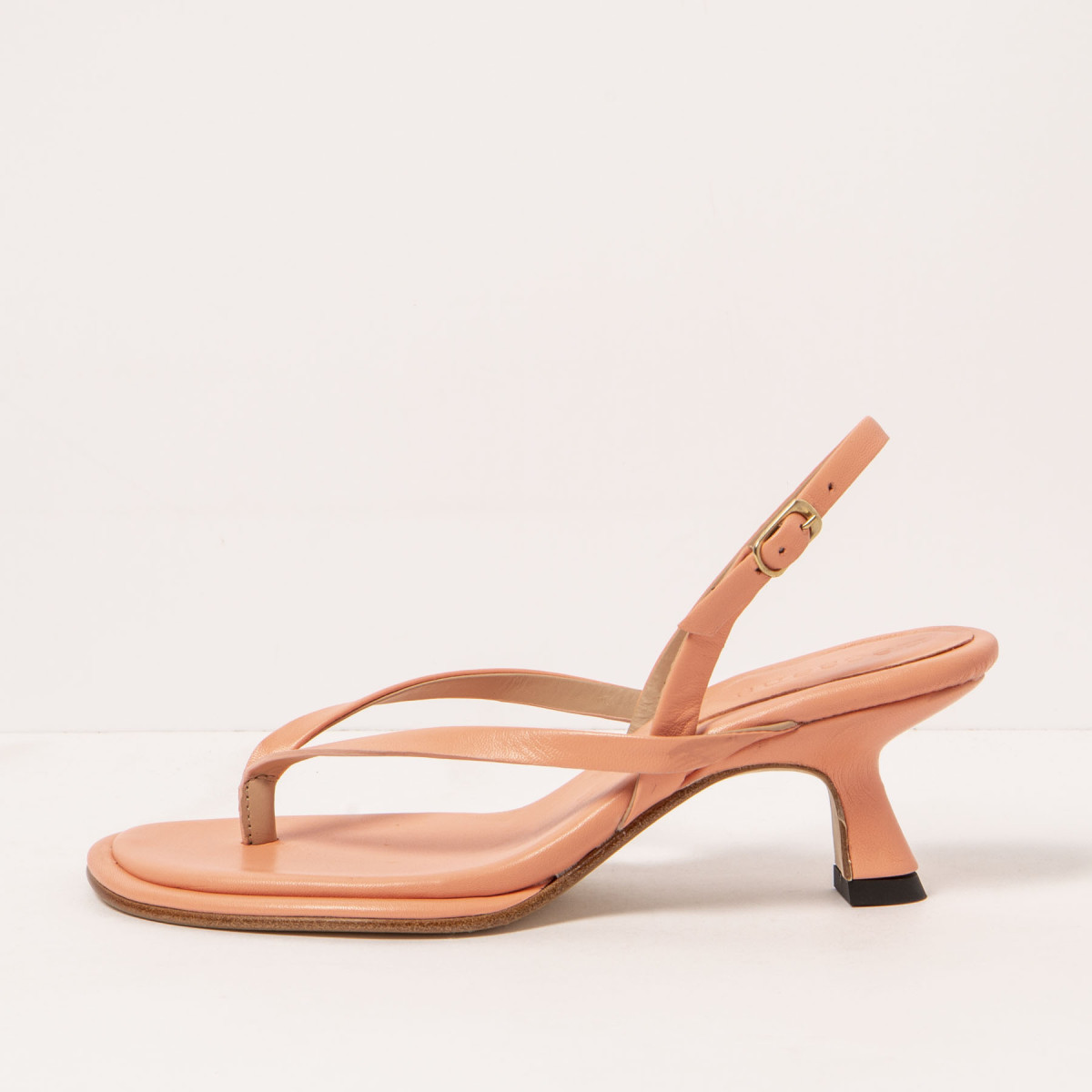 Sandales en cuir à talon entonnoir - Rose - Neosens