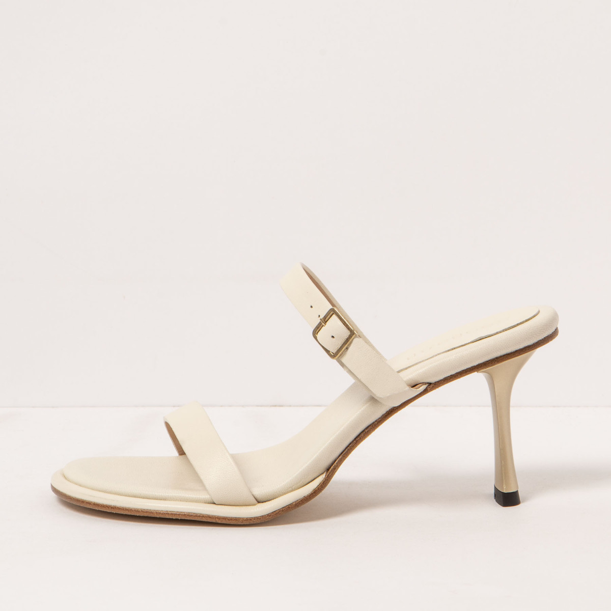 Mules à talon aiguille en cuir - Beige - Neosens