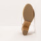 Mules en cuir à talon en bois plateforme - Beige - Neosens