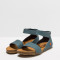 Sandales plates fermées au talon en cuir - Bleu - art