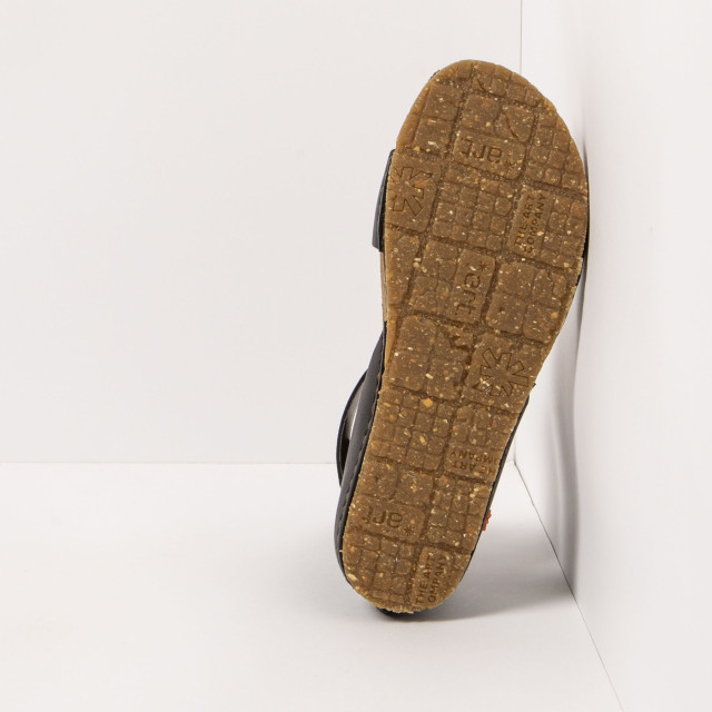Sandales plates fermées au talon en cuir - Noir - art
