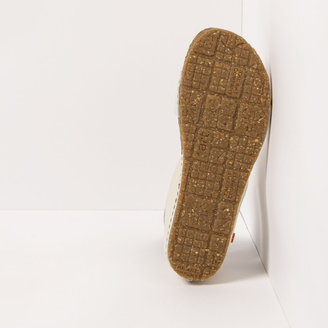 Sandales plates fermées au talon en cuir - Blanc - art